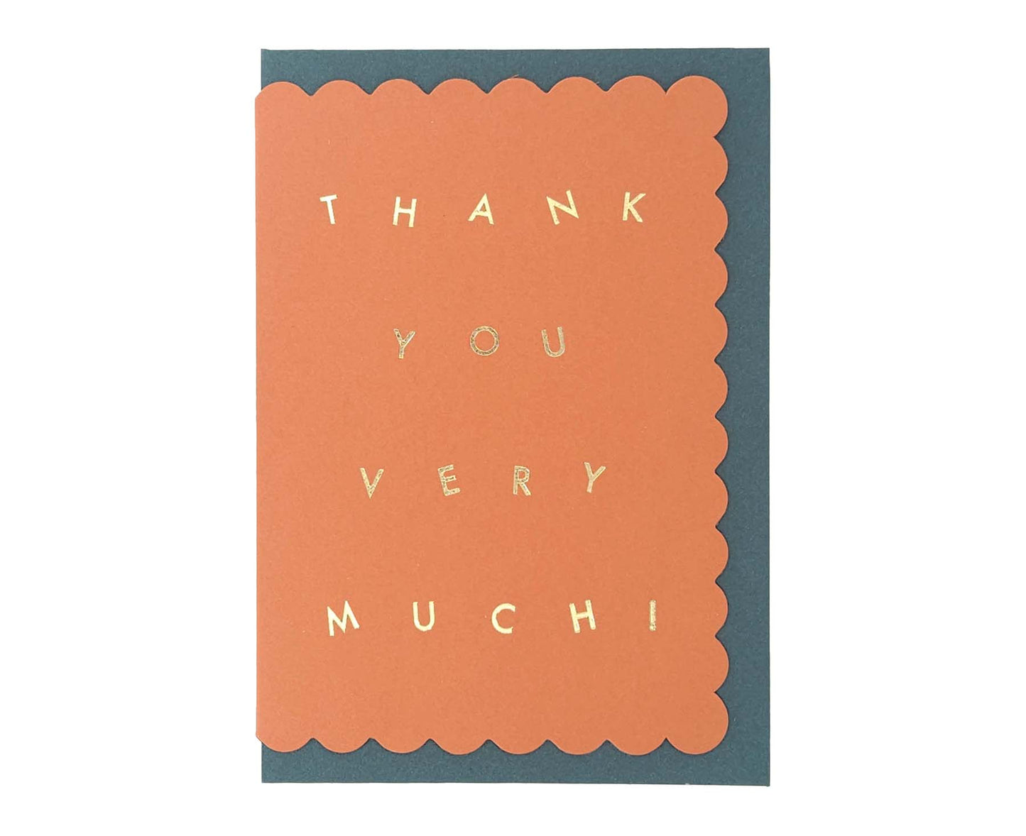 Scallop Gold Foiled Rust Thank You Card
