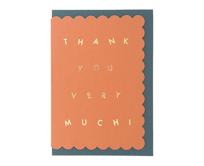 Scallop Gold Foiled Rust Thank You Card