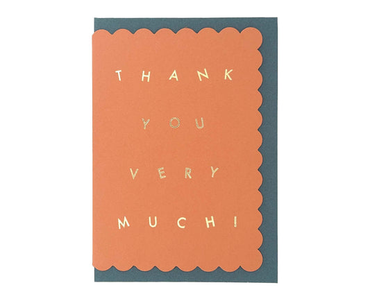 Scallop Gold Foiled Rust Thank You Card