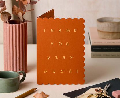 Scallop Gold Foiled Rust Thank You Card