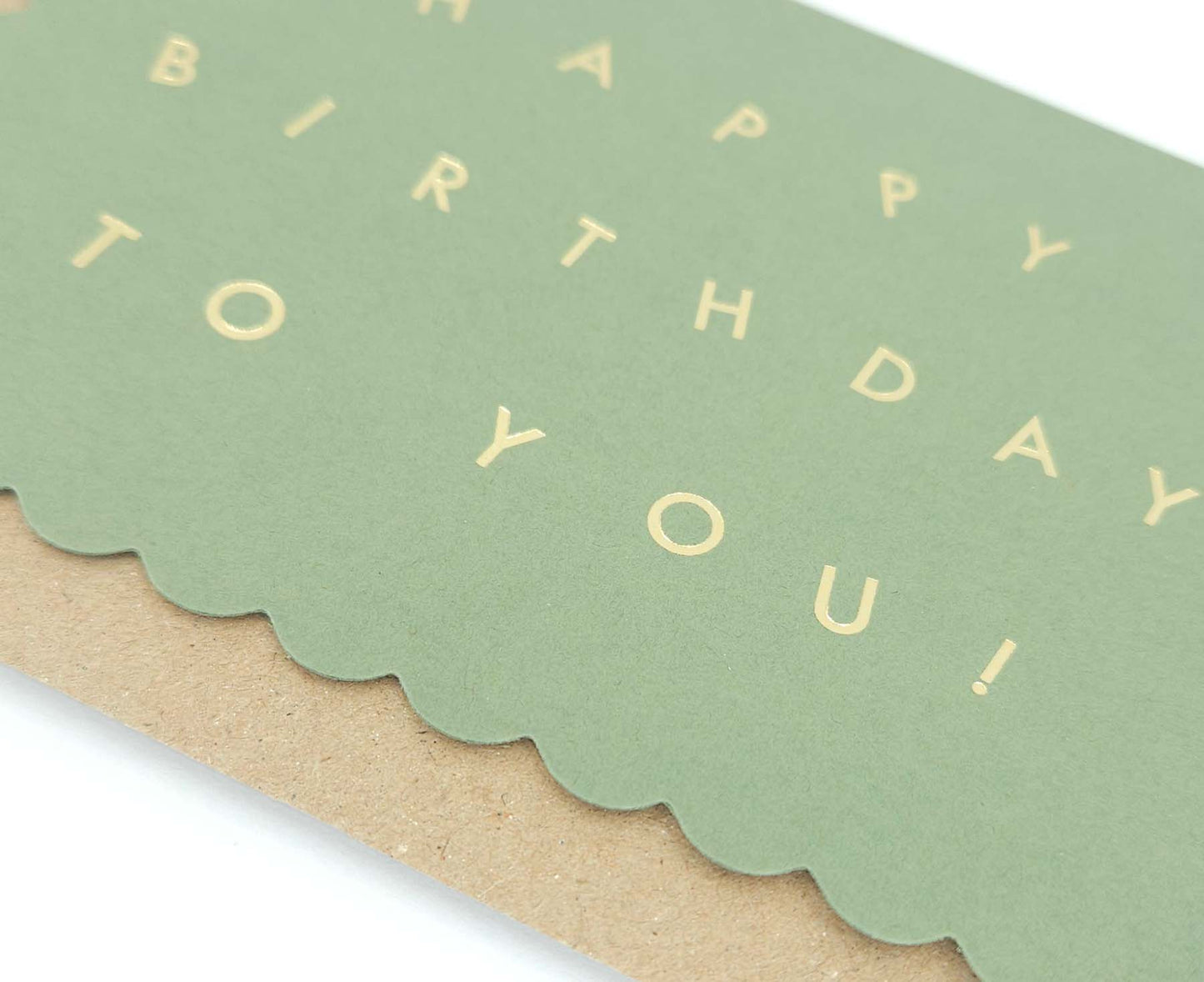 Scallop Gold Foiled Green Birthday Card