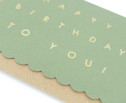Scallop Gold Foiled Green Birthday Card