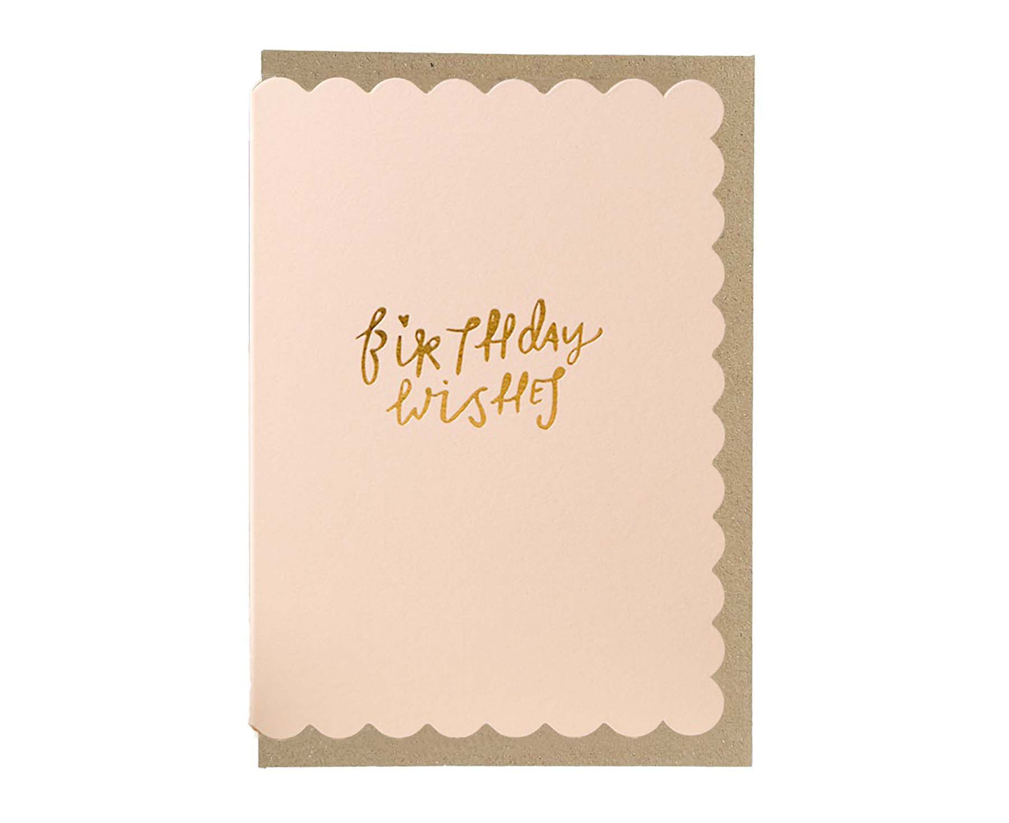 Scallop Gold Foiled Blush Birthday Card