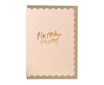 Scallop Gold Foiled Blush Birthday Card