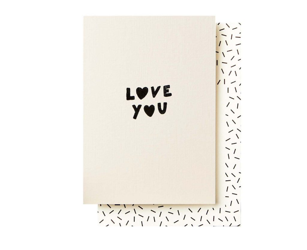 Handprinted Love You Hearts Valentines / Anniversary Card