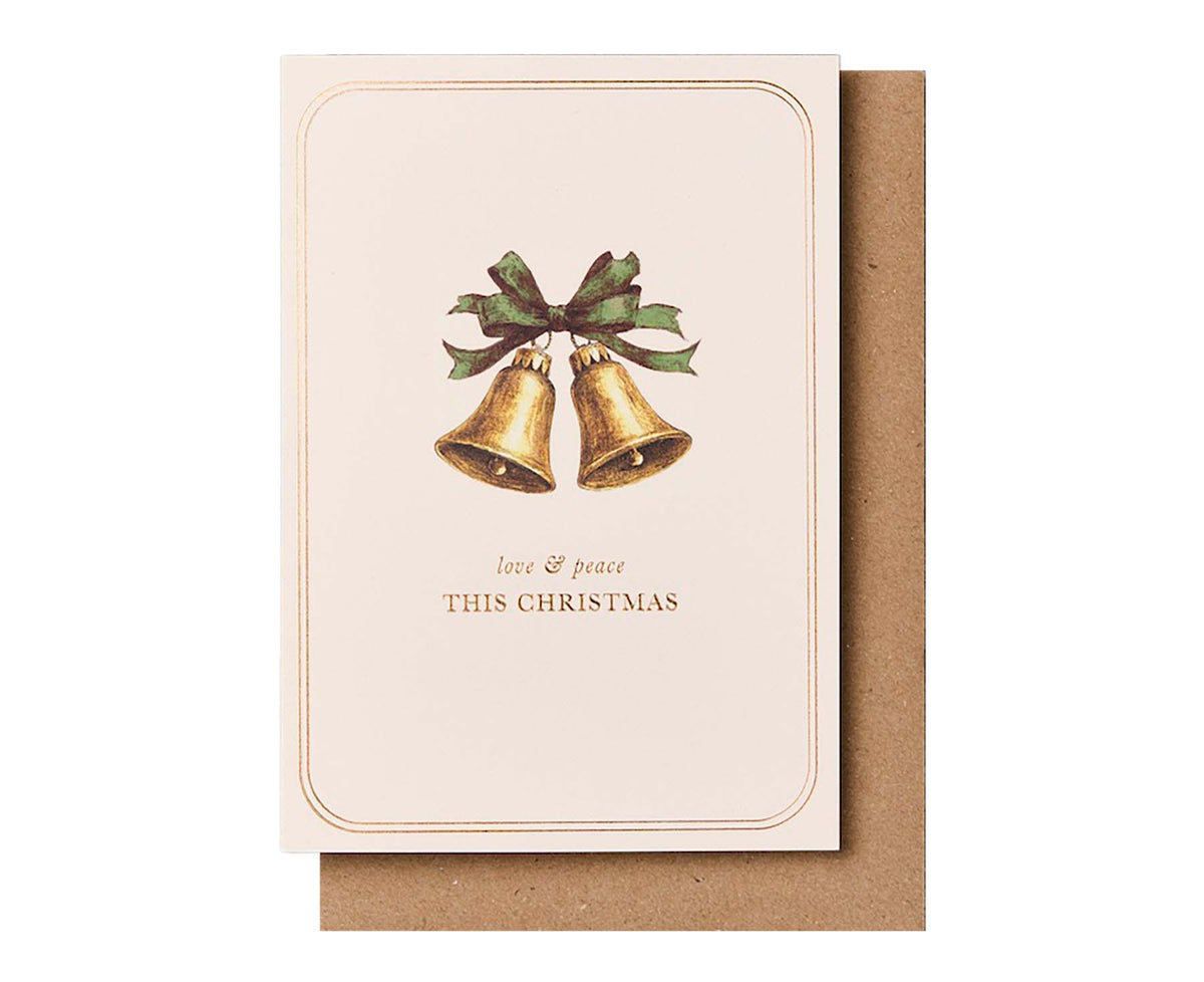 Vintage Bells Gold Foiled Christmas card