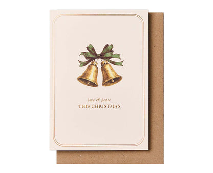 Vintage Bells Gold Foiled Christmas card
