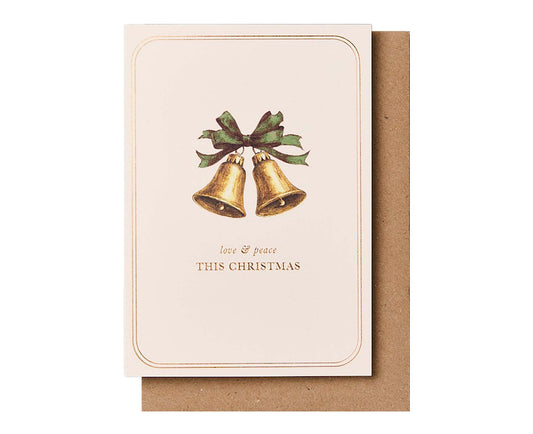Vintage Bells Gold Foiled Christmas card