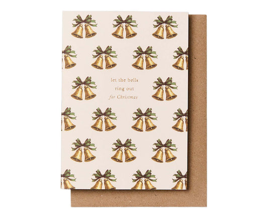 Vintage Bells Gold Foiled Christmas card