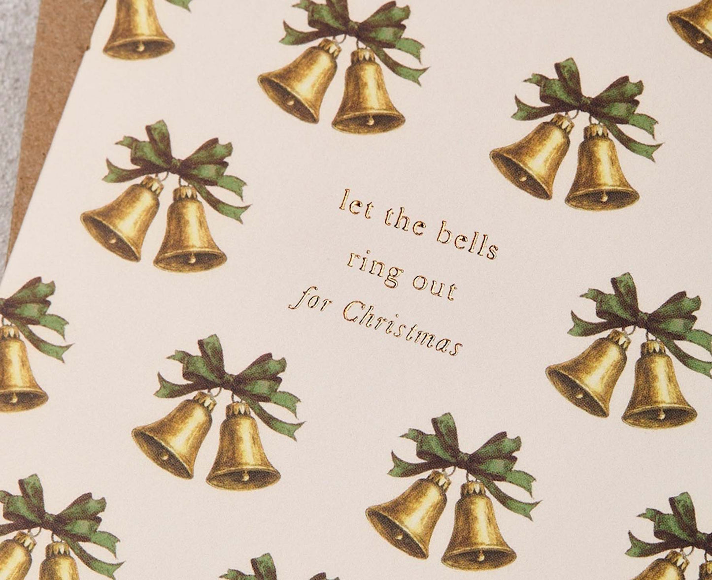 Vintage Bells Gold Foiled Christmas card