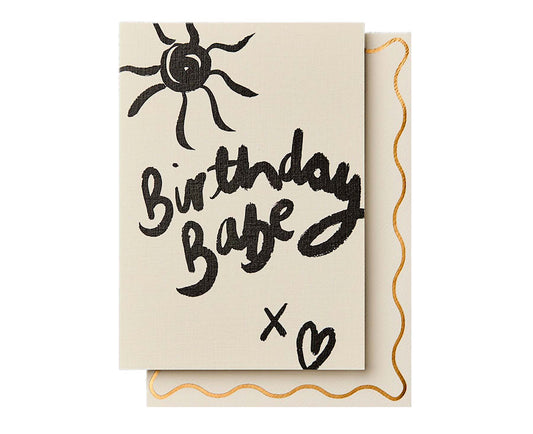 Handprinted Birthday Babe Brushed Birthday Card