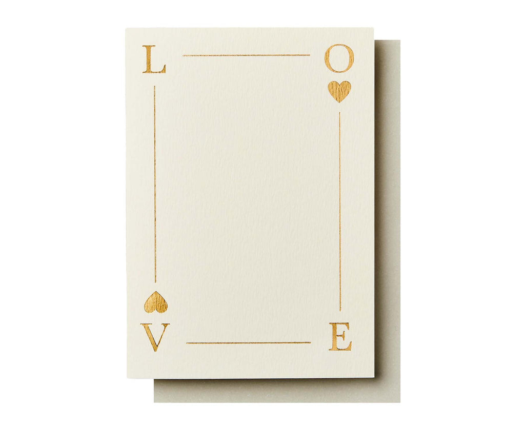 Gold Foiled Playing Card Design Love Card