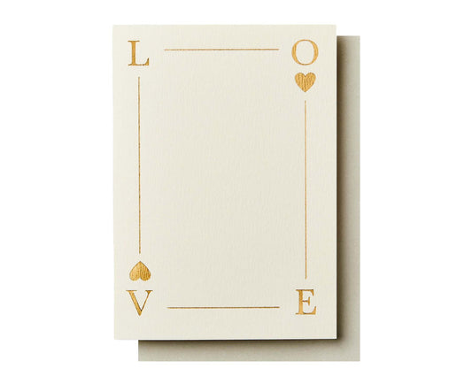 Gold Foiled Playing Card Design Love Card