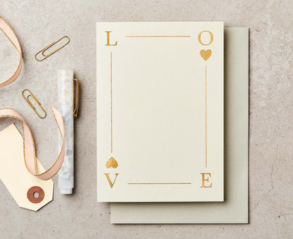 Gold Foiled Playing Card Design Love Card