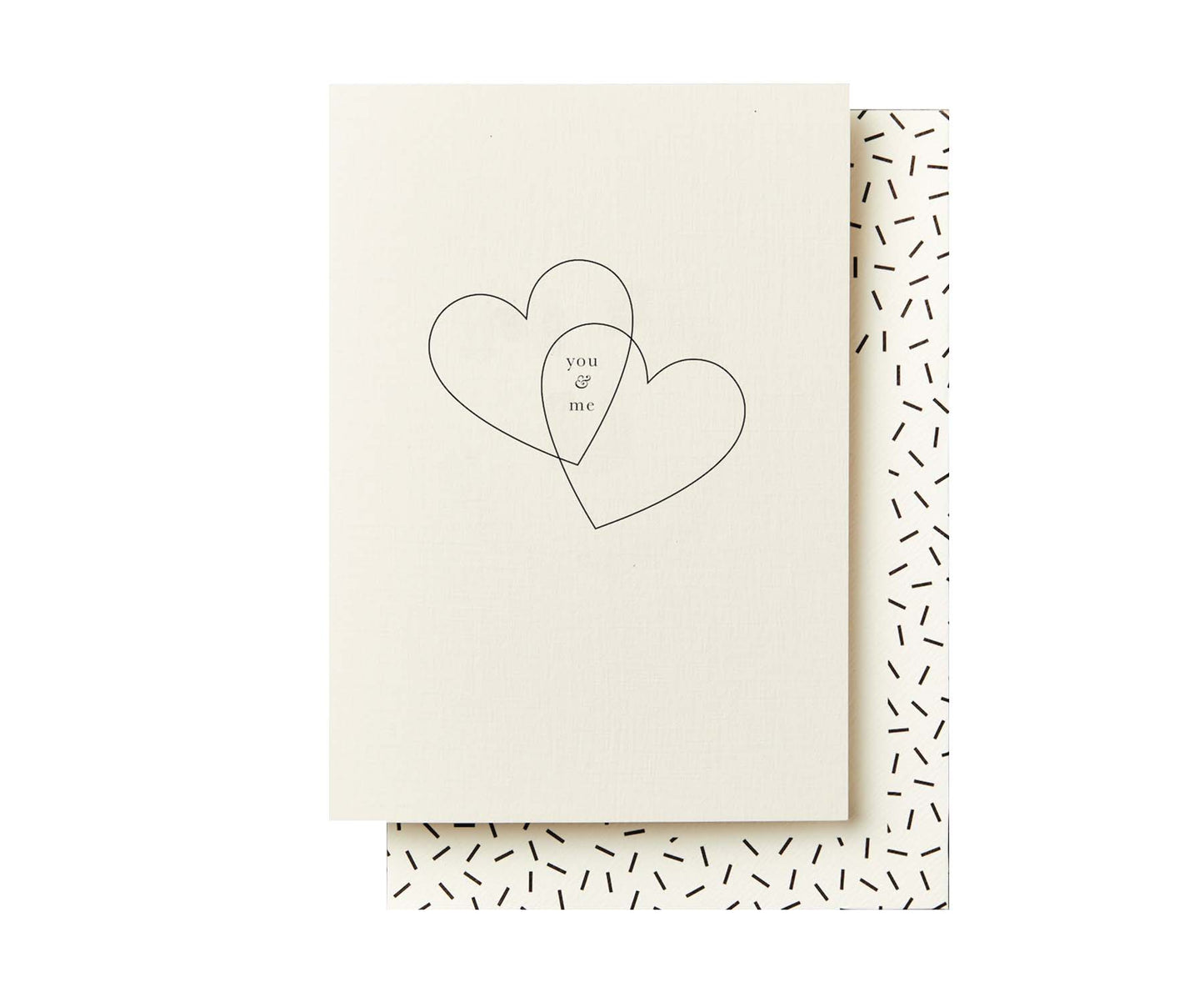 Handprinted You & Me Hearts Valentines / Anniversary Card