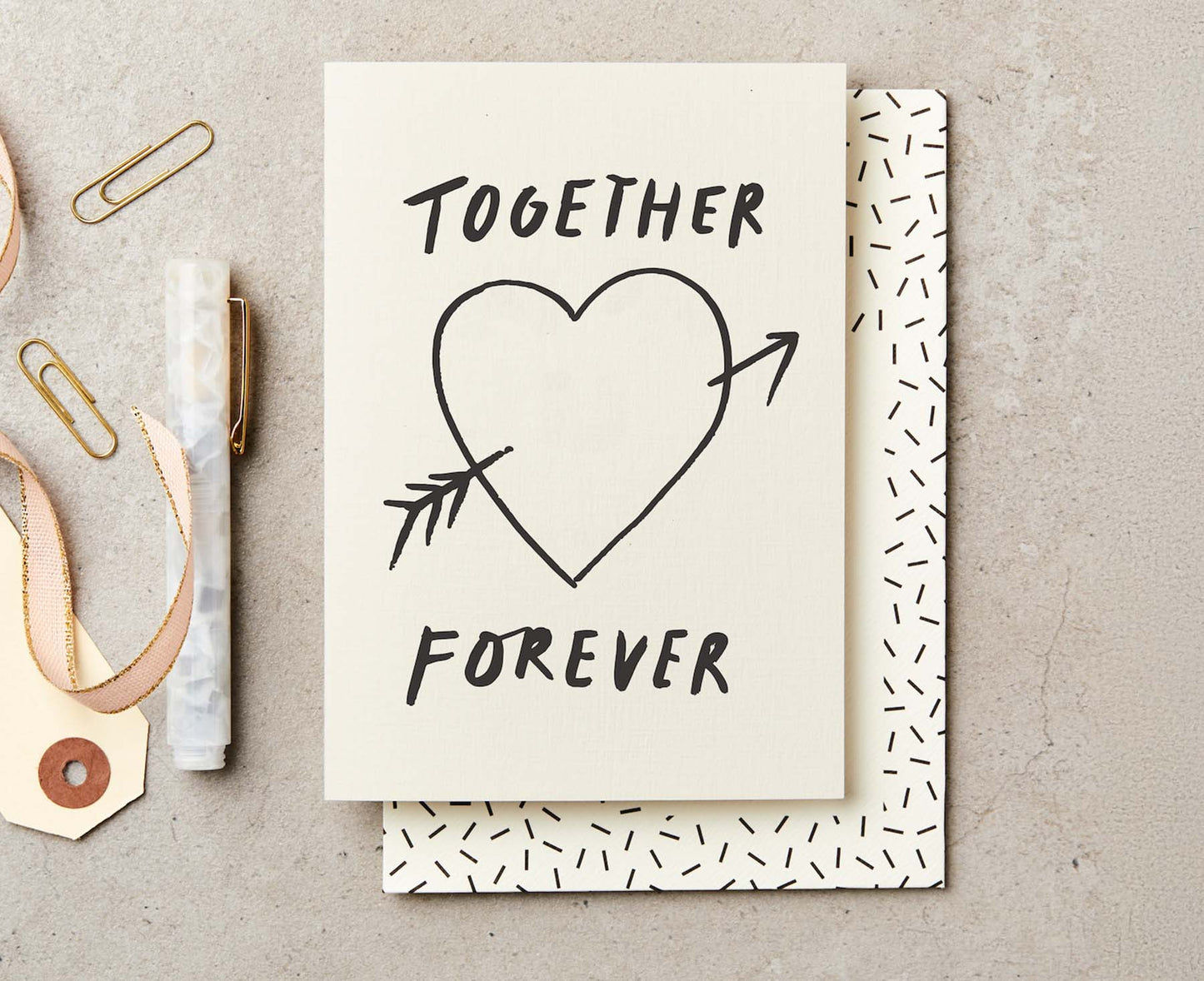 Handprinted Together Forever Valentines / Anniversary Card