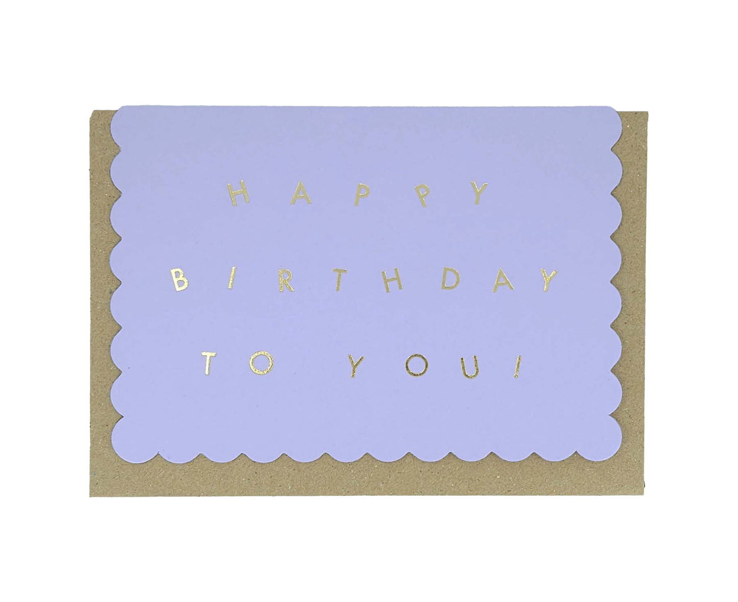 Scallop Gold Foiled Lavender Birthday Card