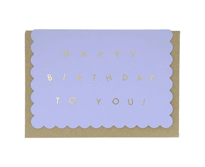 Scallop Gold Foiled Lavender Birthday Card