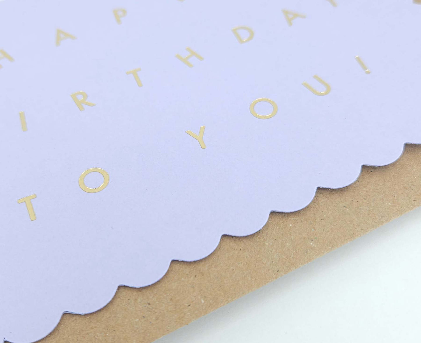 Scallop Gold Foiled Lavender Birthday Card