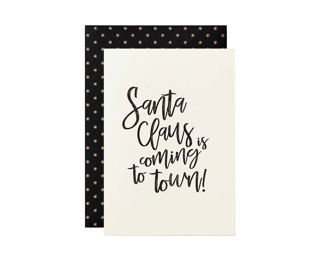 Santa Claus is Coming to Town Foiled Christmas card