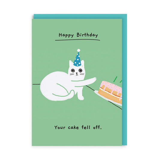 Your Cake Fell Off Cat Birthday Card