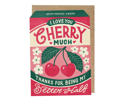 Love You Cherry Much Vintage Seed Packet Valentine's / Anniversary Card