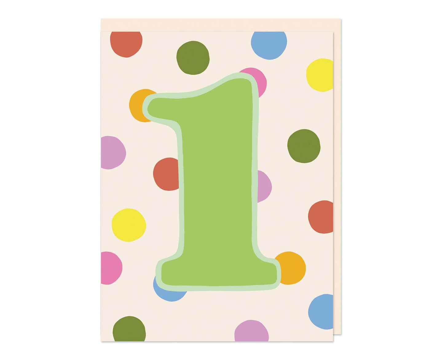 Spotty 1 embossed mini 1st Birthday Card