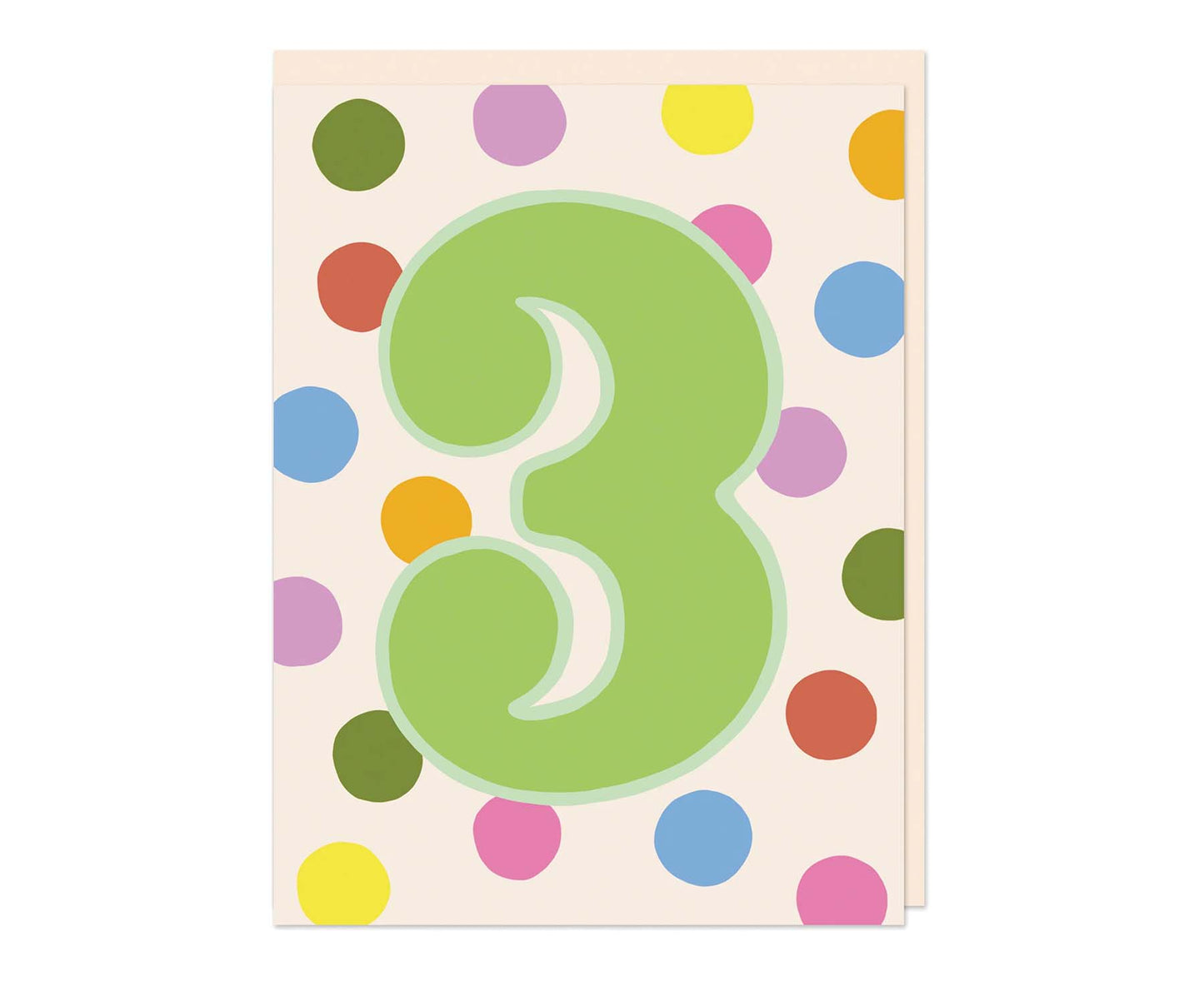 Spotty 3 embossed mini 3th Birthday Card