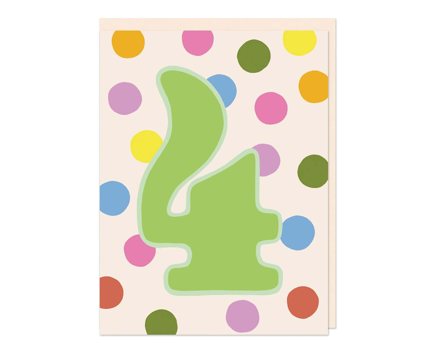 Spotty 4 embossed mini 4th Birthday Card