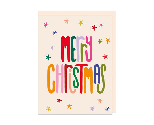 Merry Christmas embossed mini Christmas card