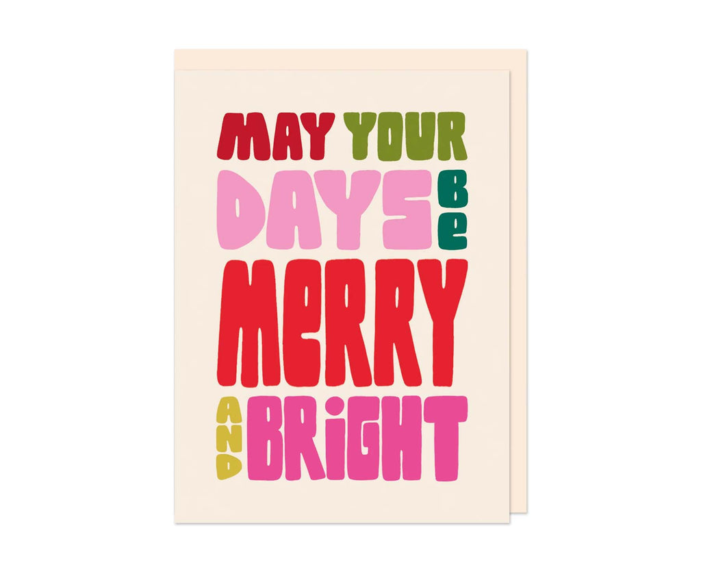 May Your Days Be Merry and Bright embossed mini Christmas card