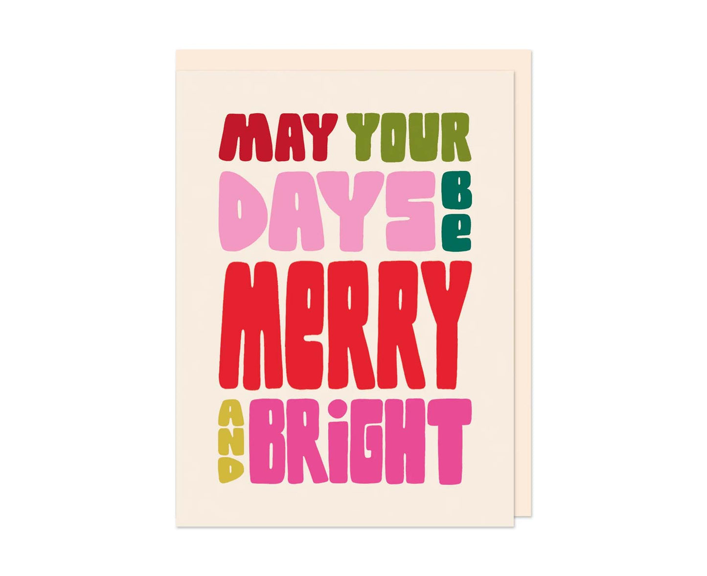 May Your Days Be Merry and Bright embossed mini Christmas card