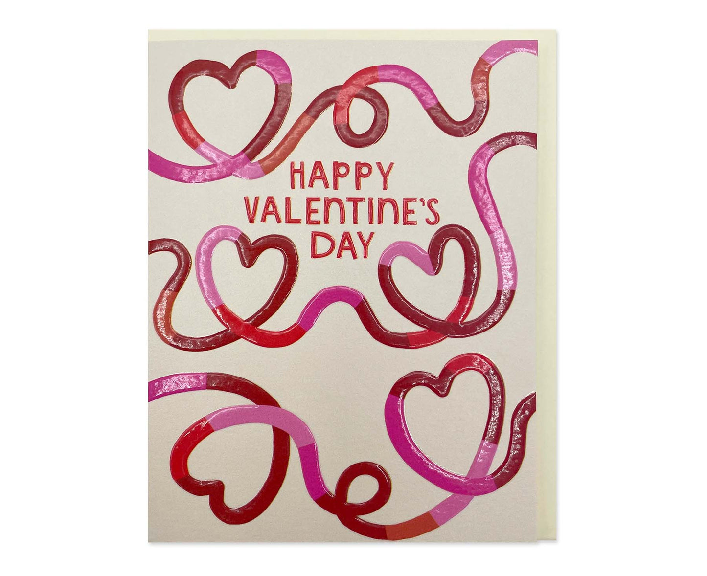 Valentine's Day Heart Squiggles embossed mini Valentine's card