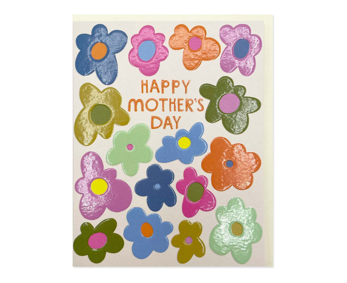 Happy Mother's Day Flowers embossed mini Mother's Day card