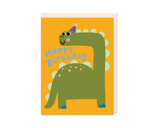 Dinosaur embossed mini kids birthday card