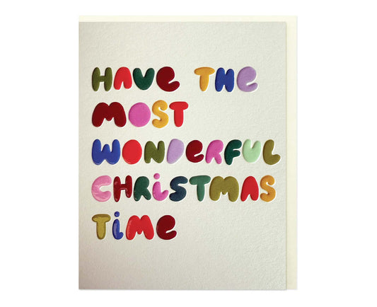 Most Wonderful Christmas Time embossed Mini Christmas card