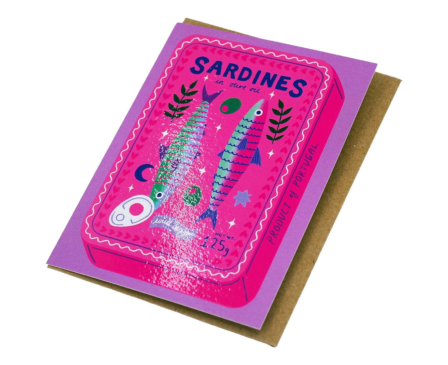 Sardines Cute mini blank card
