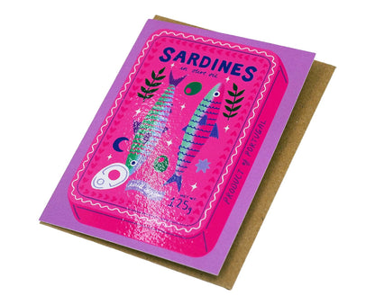 Sardines Cute mini blank card