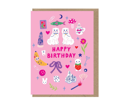 Birthday Trinkets Kitsch mini Birthday card