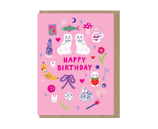 Birthday Trinkets Kitsch mini Birthday card