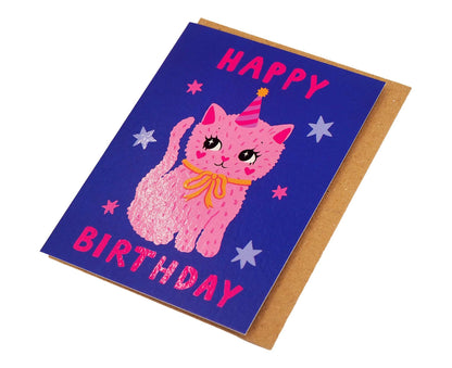 Cute Birthday Cat mini Birthday card