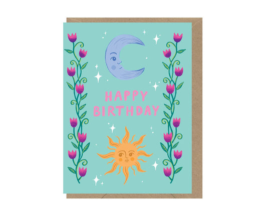 Sun and Moon mini Birthday card