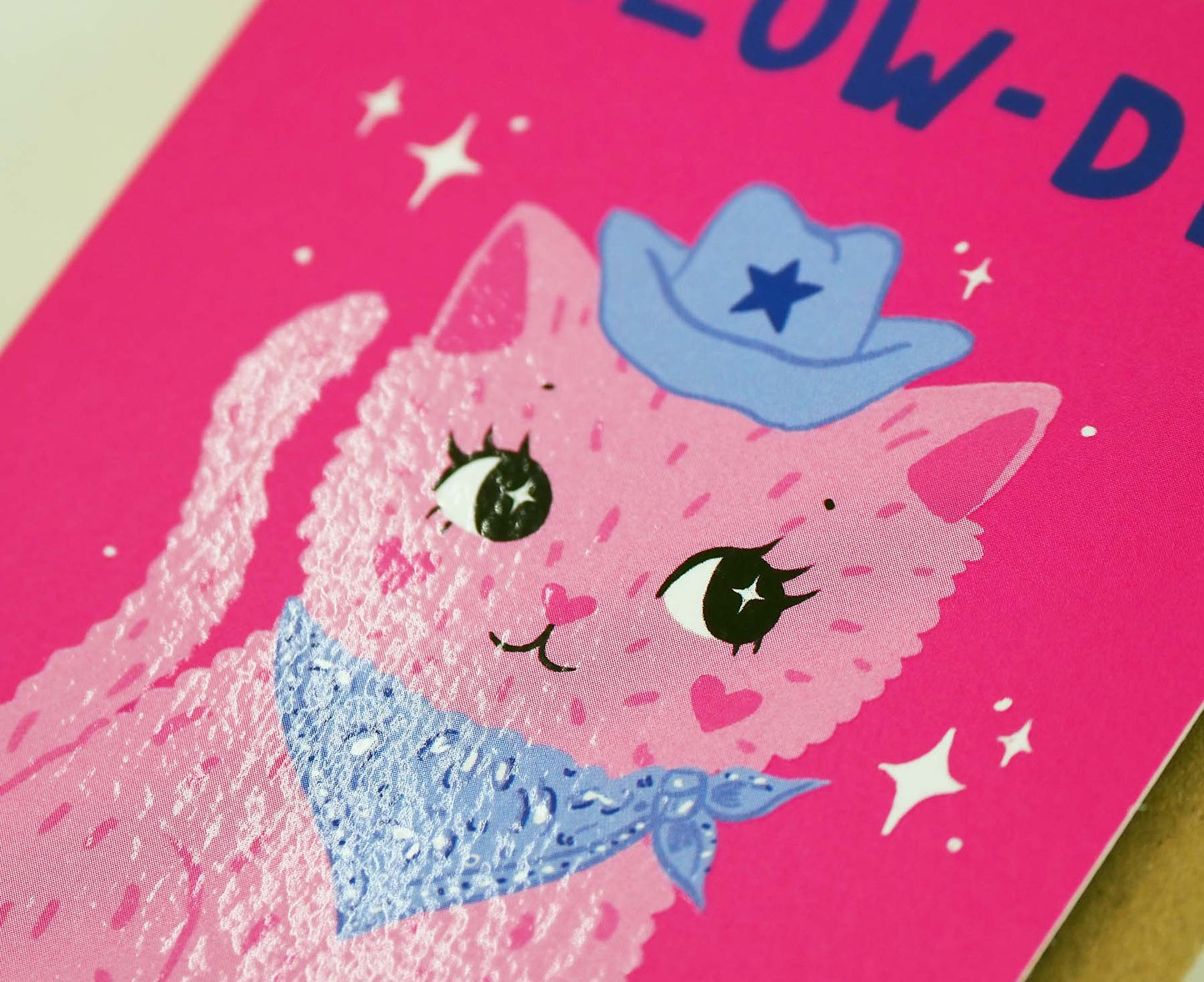 Meow-dy Cute Cowboy Cat mini blank card