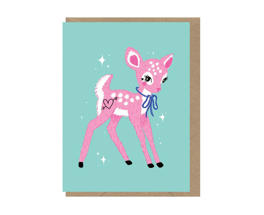 Cute Baby Deer mini blank card