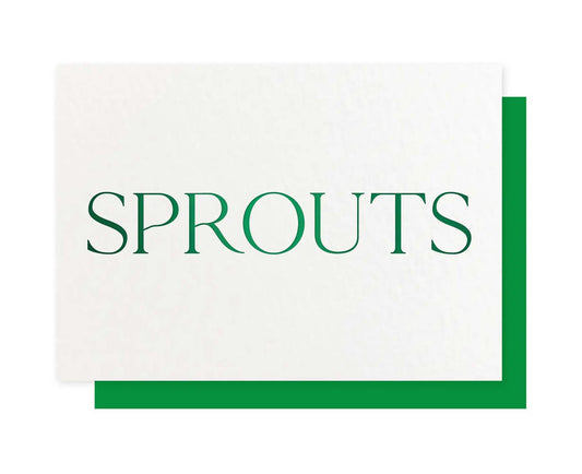Sprouts Green Foiled Christmas Card