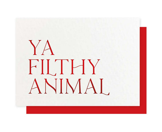 Ya Filthy Animal Red Foiled Christmas Card