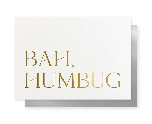 Bah Humbug Gold Foiled Christmas Card