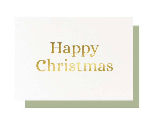 Happy Christmas Gold Foiled Christmas Card