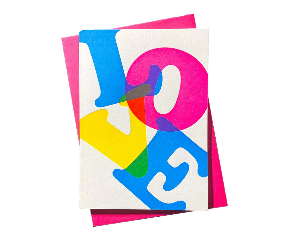 Love Typography Letterpress Valentines / Anniversary Card