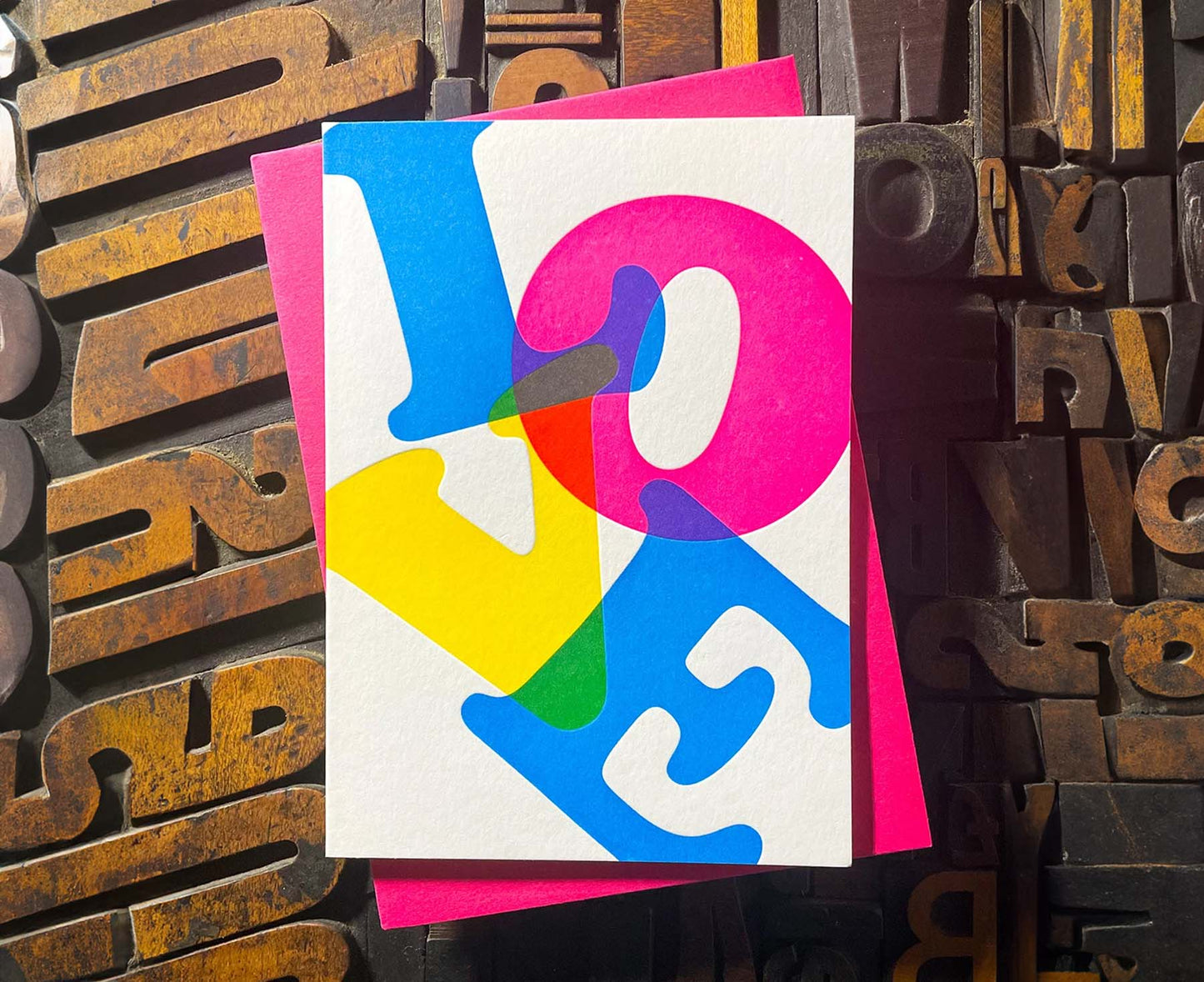 Love Typography Letterpress Valentines / Anniversary Card
